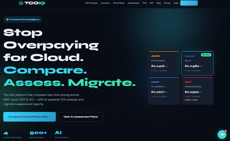 TCOIQ - Free Cloud Cost & TCO Calculator screenshot 1