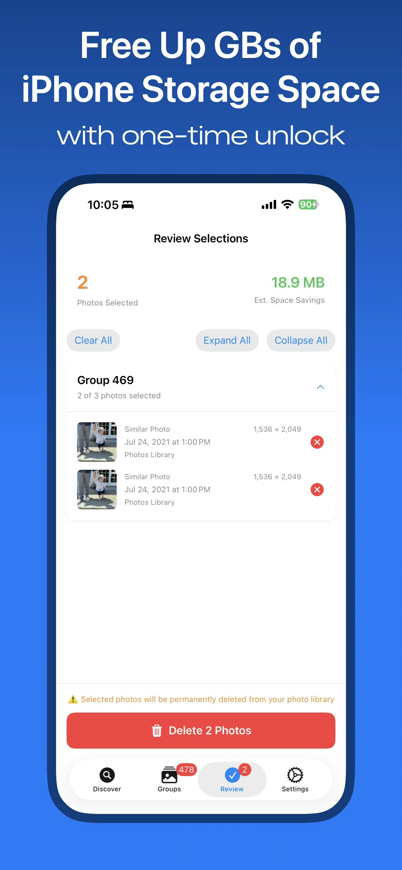 Similars: clean your photo library gallery image