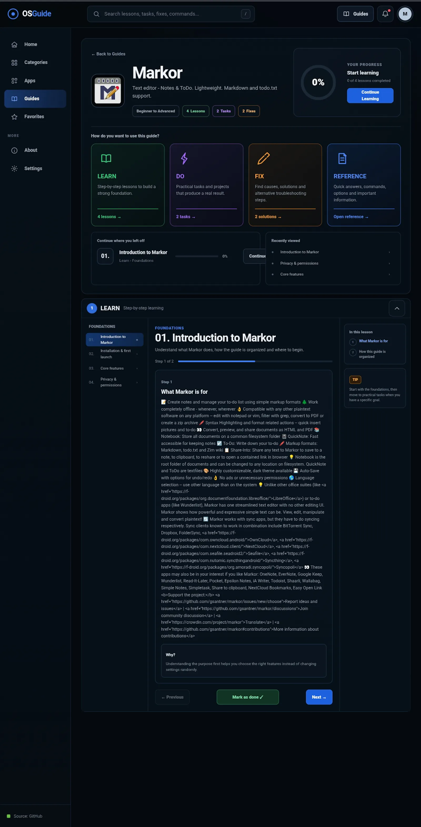 OSGuide screenshot 1