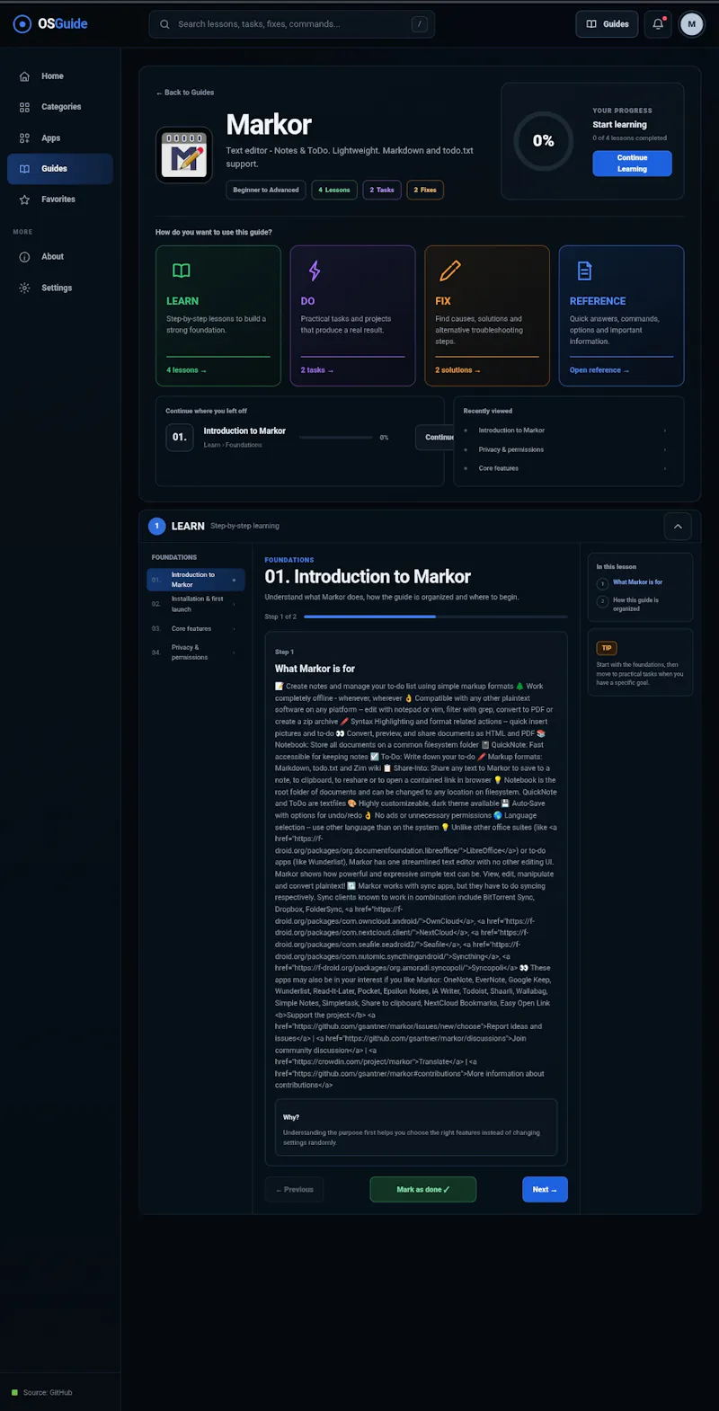 OSGuide screenshot 1
