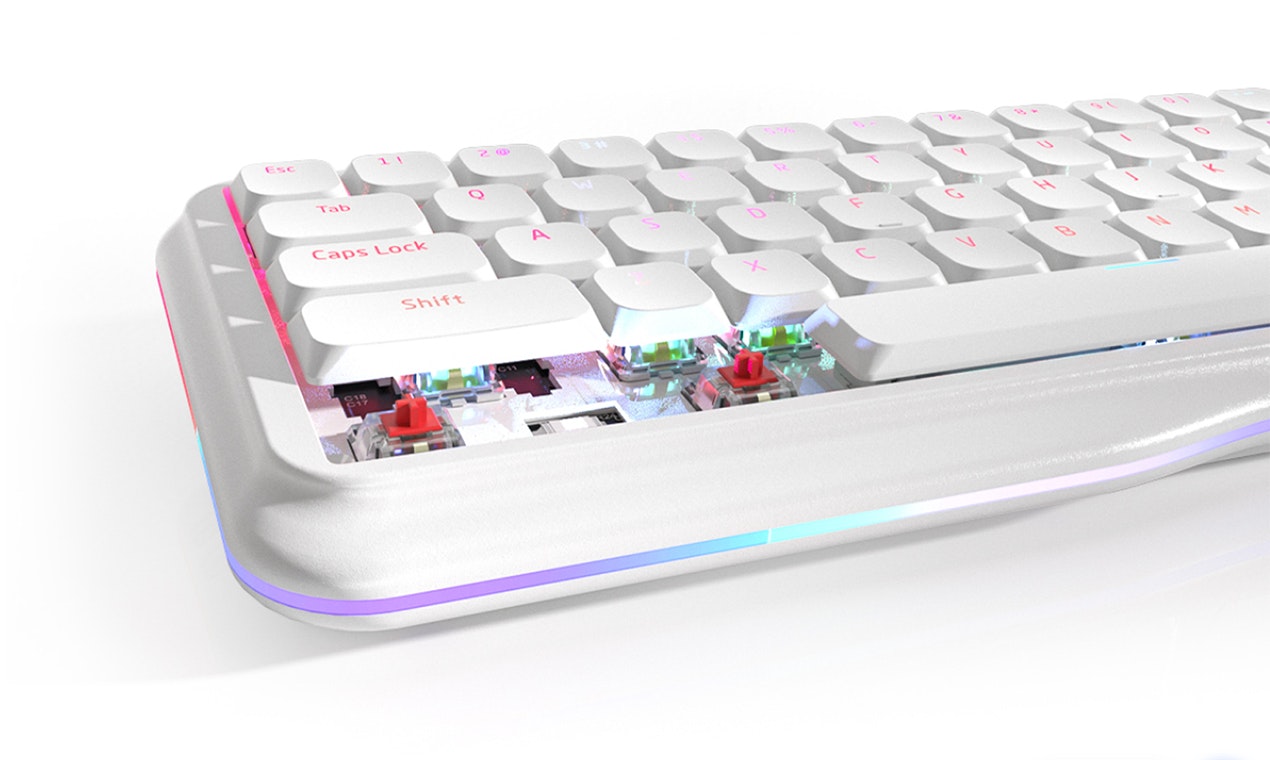 Kemove 60% teclado mecánico inalámbrico - Teclado personalizado con teclas de bajo perfil en caliente y de bajo perfil media 1