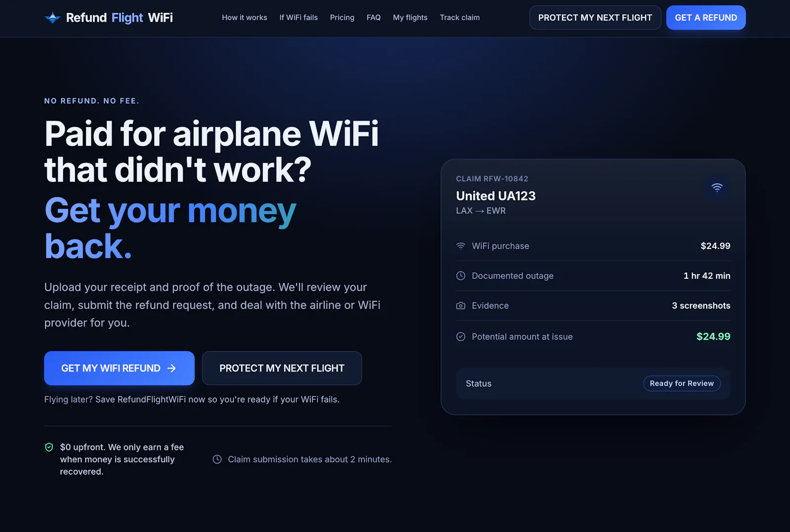 RefundFlightWiFi screenshot 1