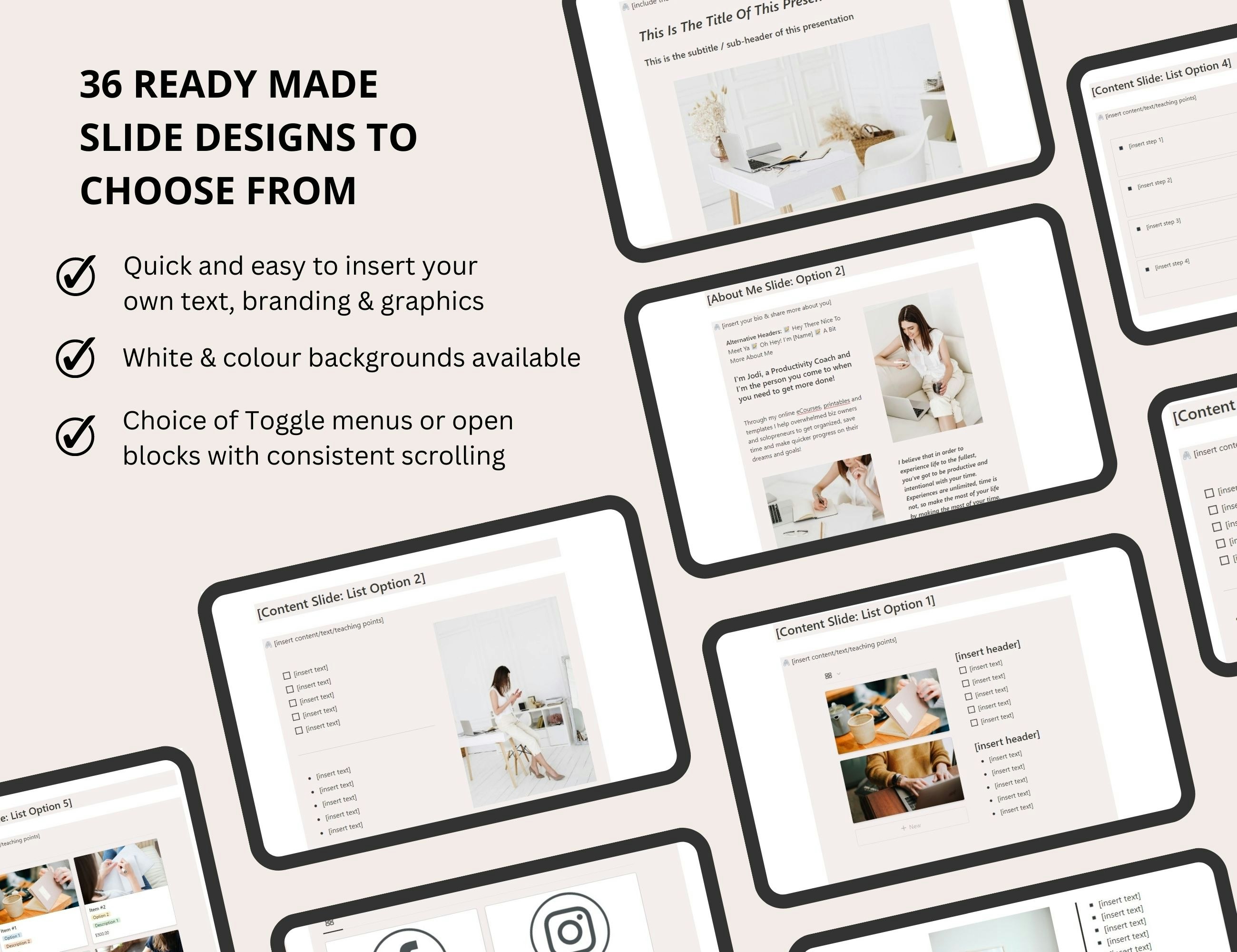 Modèle de notion de diapositives de présentation media 2