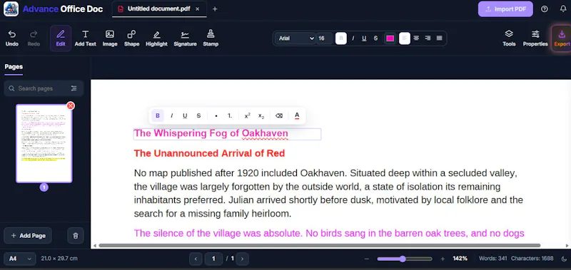 Advance Office Doc screenshot 2