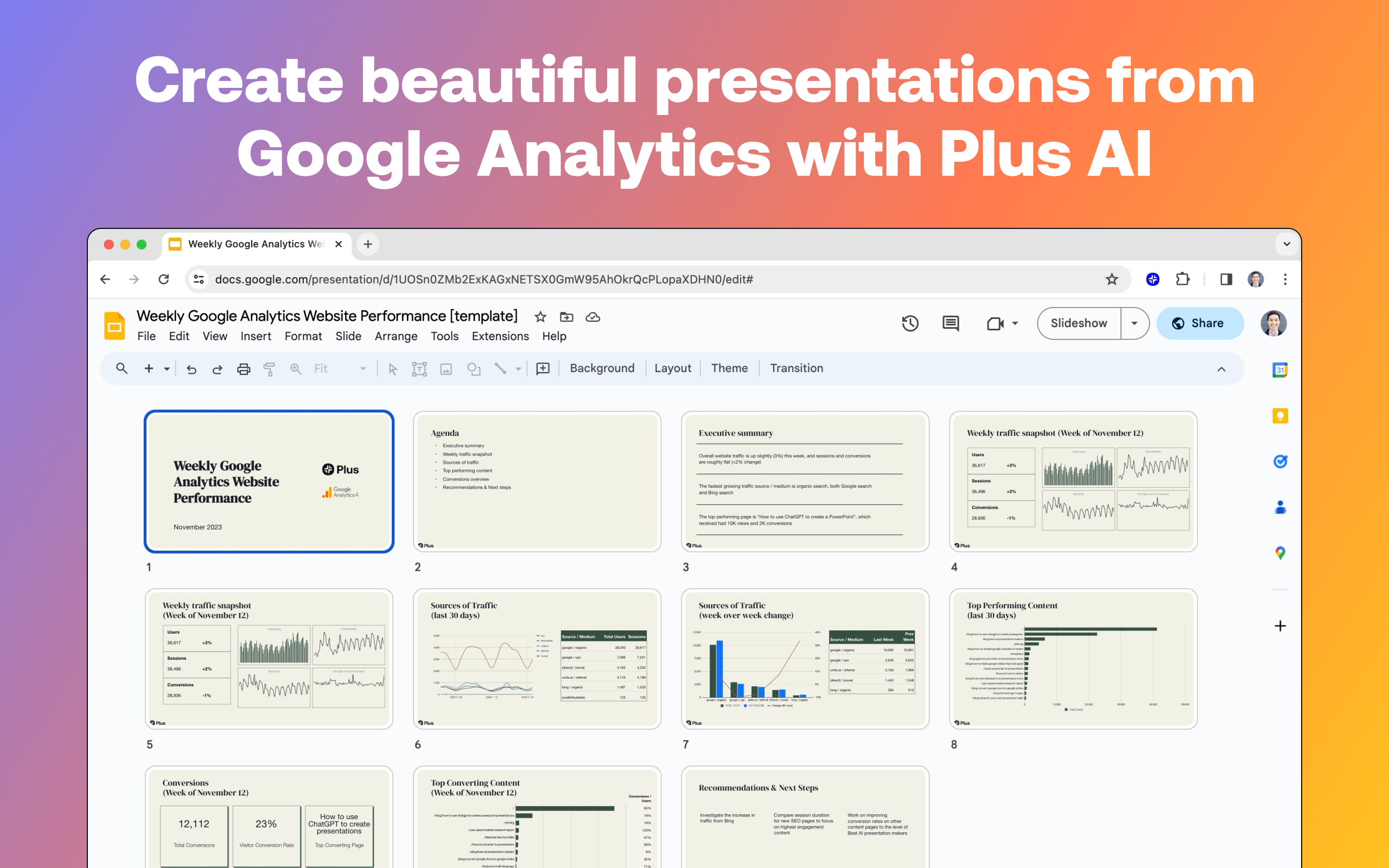 startuptile Plus AI Google Analytics Reports-AI-powered presentations with your Google Analytics data