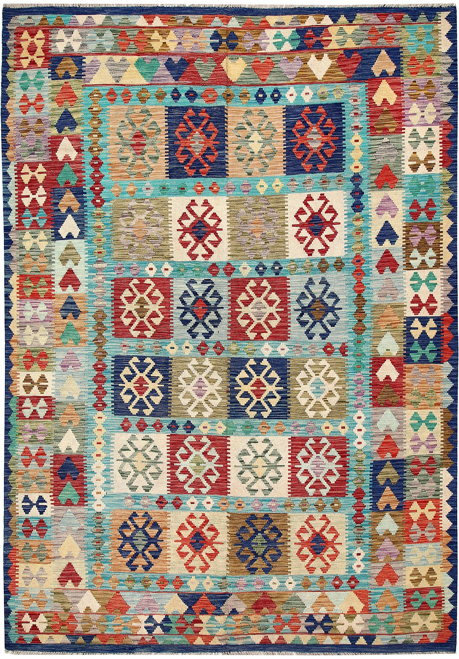 Multi Colored Kilim 6' 9 x 9' 9