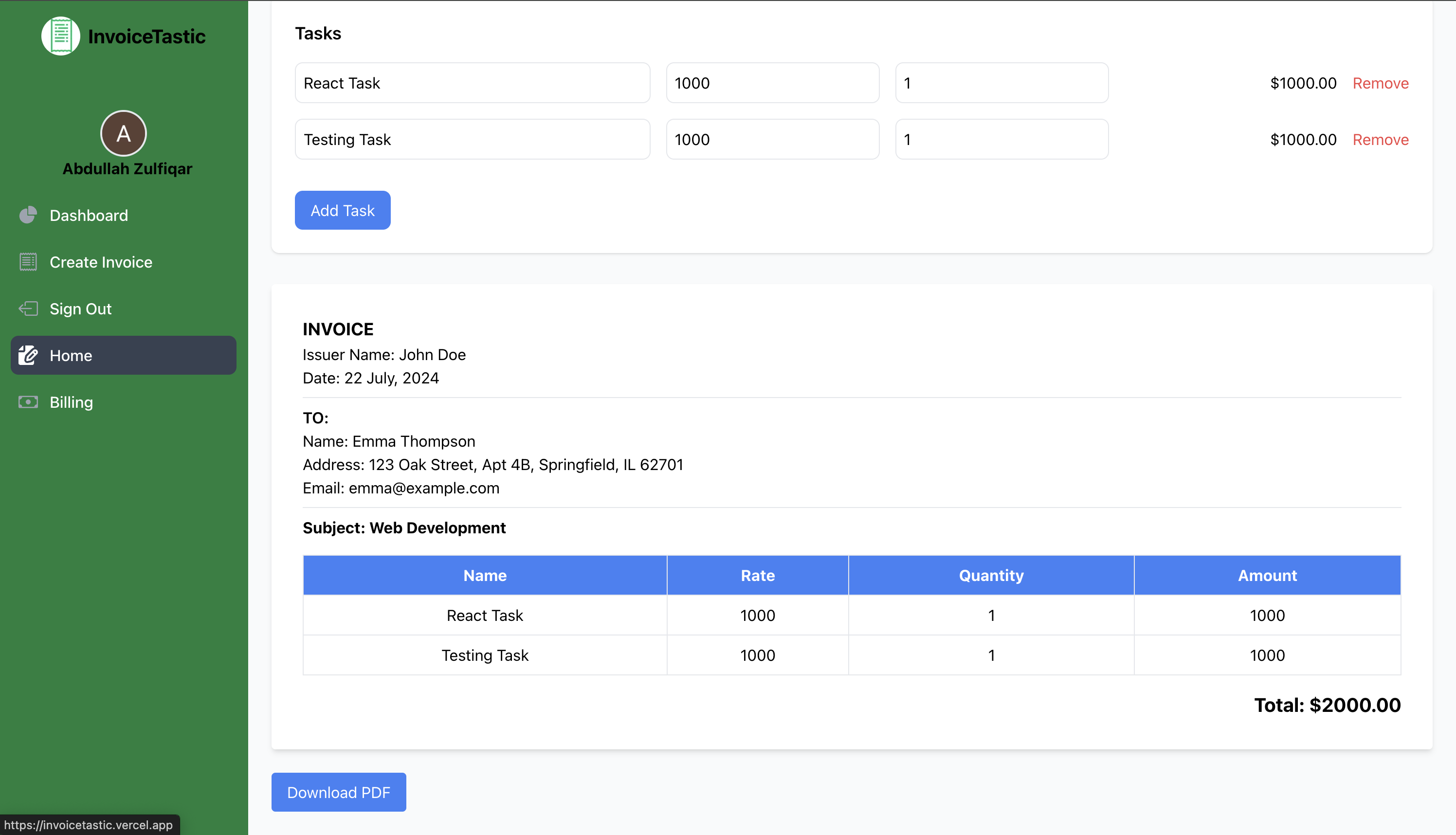 Invoicetastic - Беспокойный выставление счетов и отслеживания платежей для фрилансеров! медиа 2