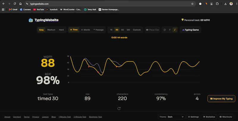 TypingWebsite Typing Speed Test screenshot 3