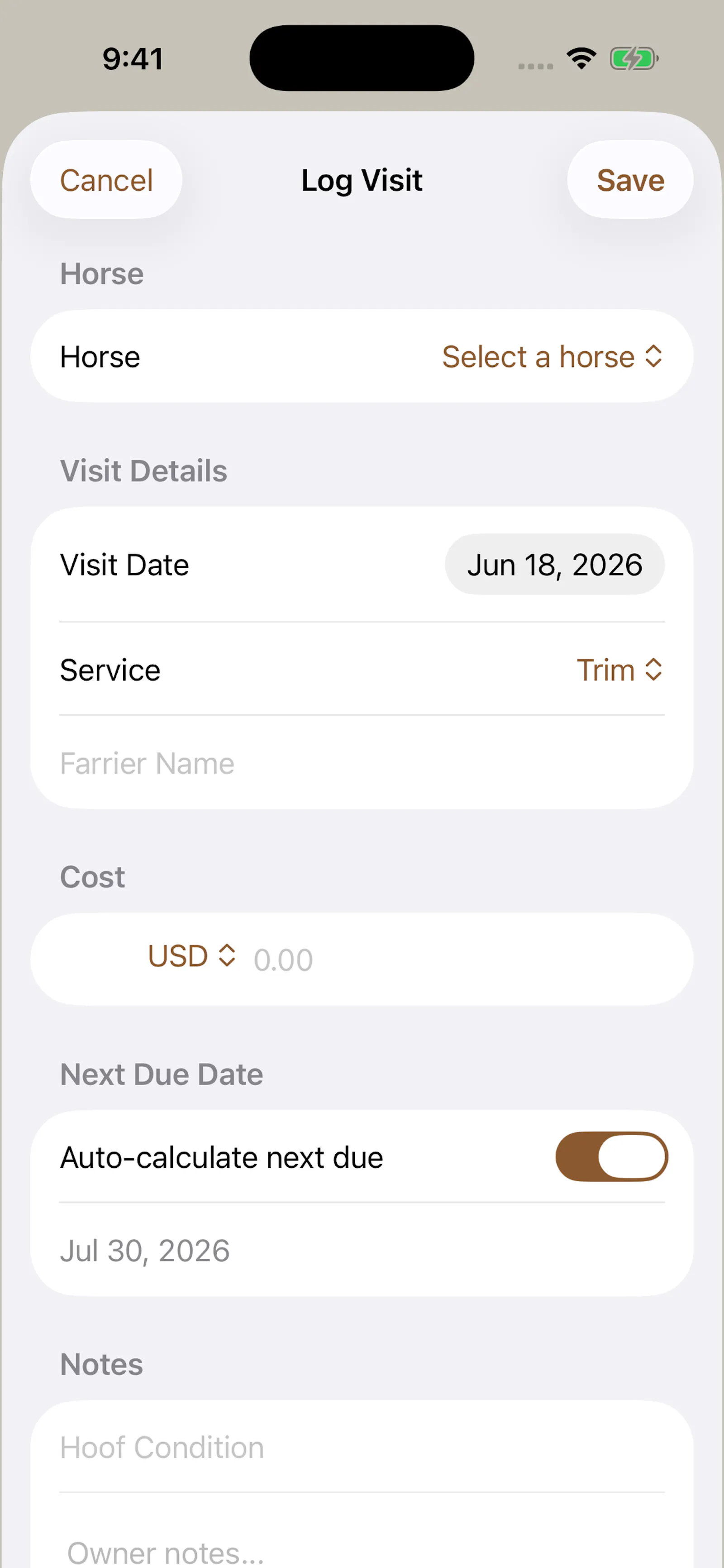 HoofCycle: Farrier Log screenshot 5