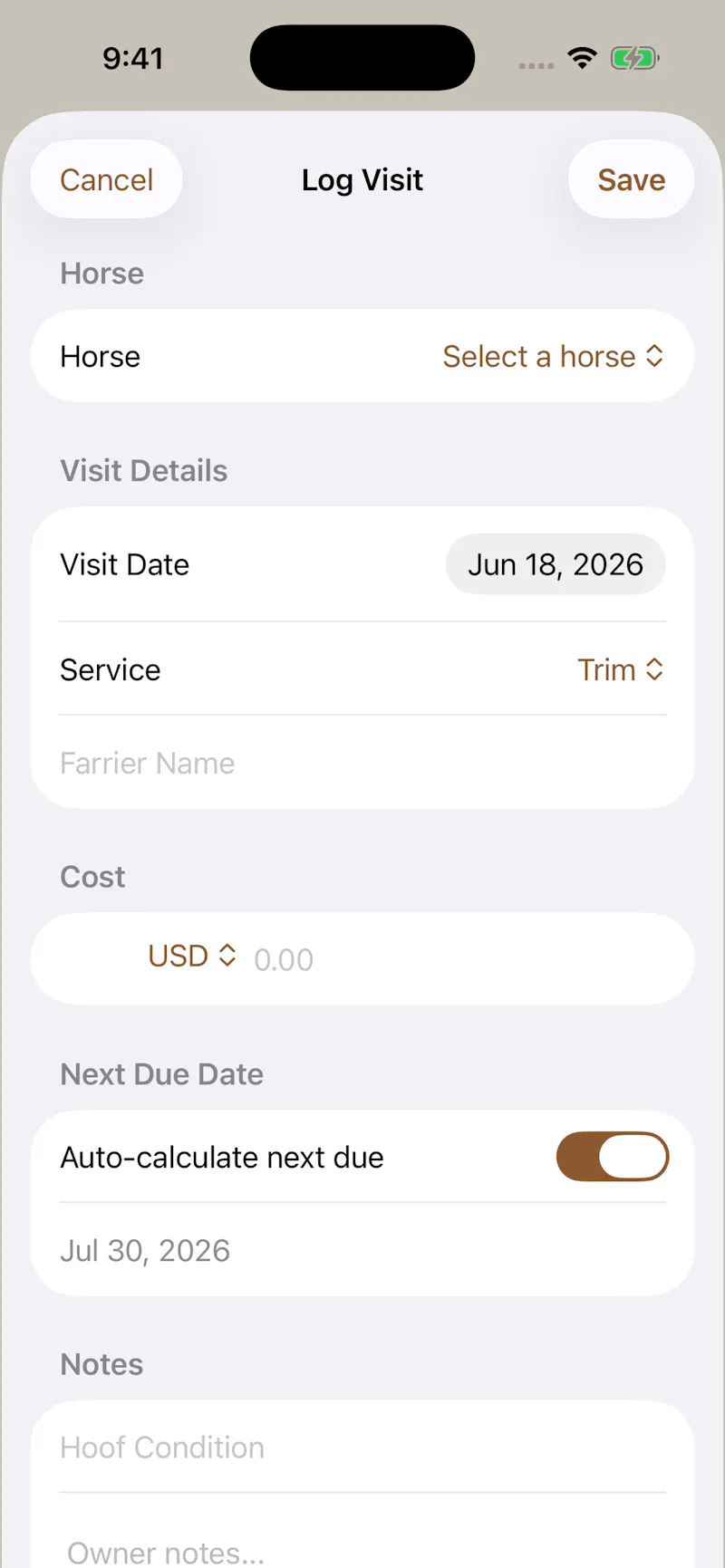 HoofCycle: Farrier Log screenshot 5