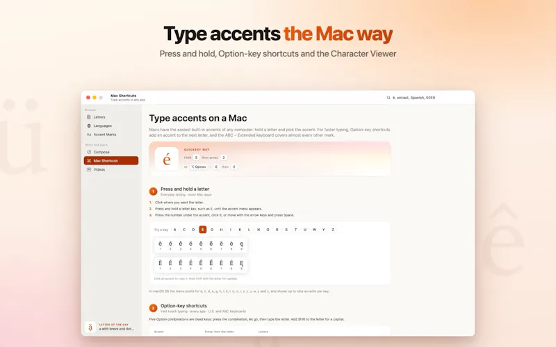 Accent Letters screenshot 4