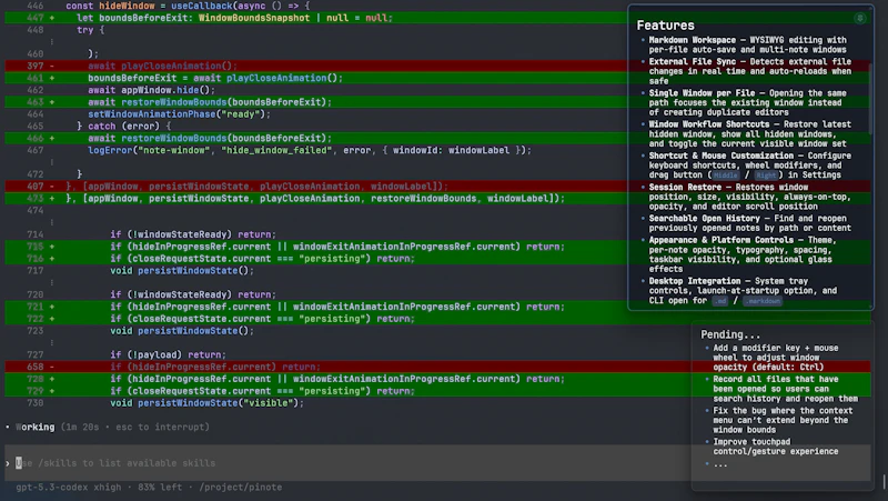 Pinote screenshot 2