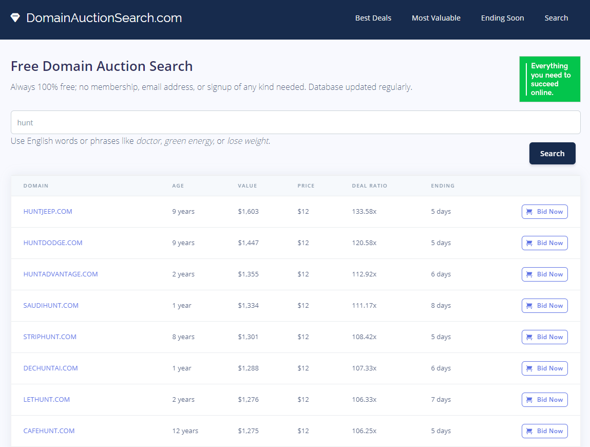 DomainAuctionSearch.com gallery image