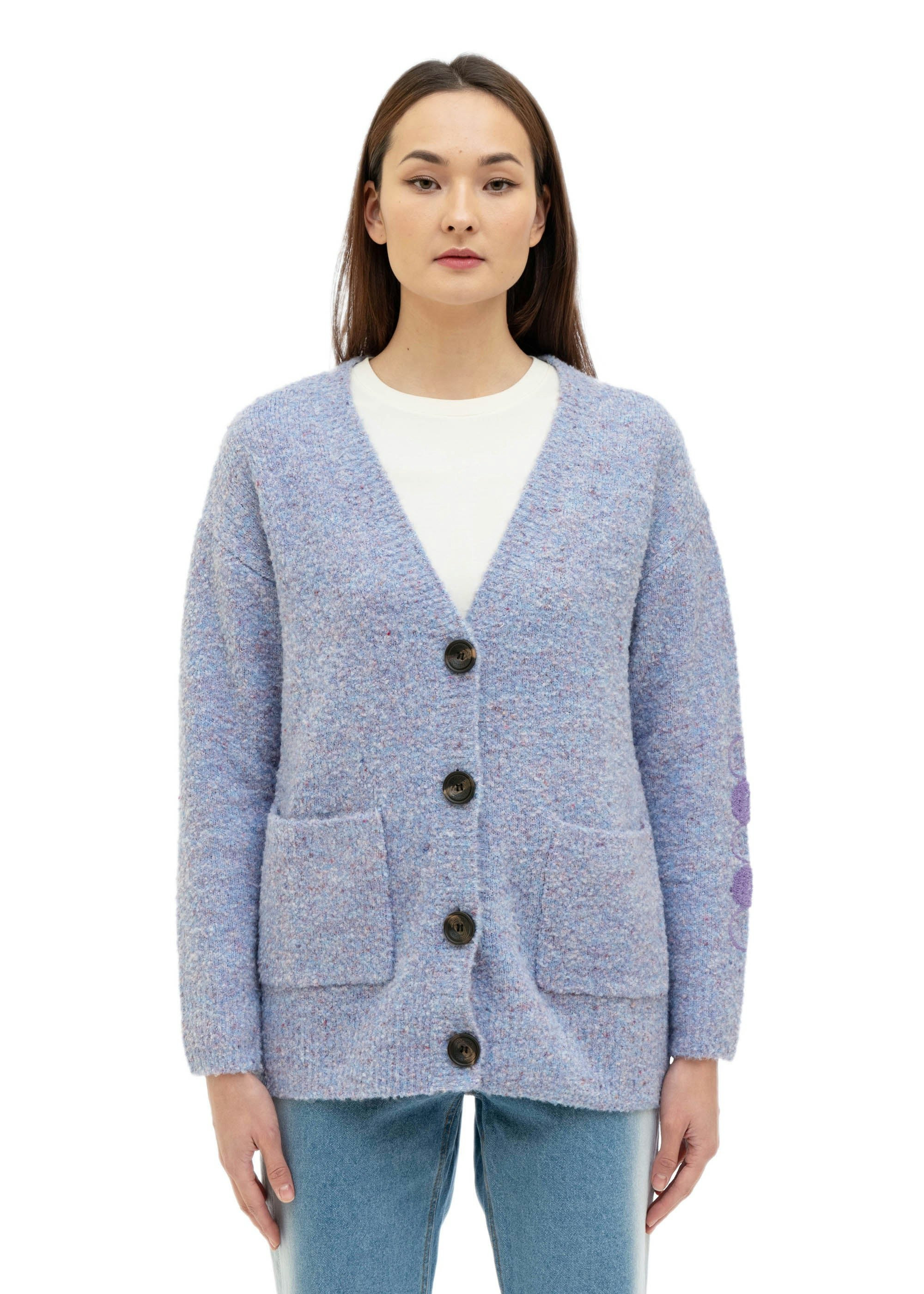 Purple Emoji Cardigan
