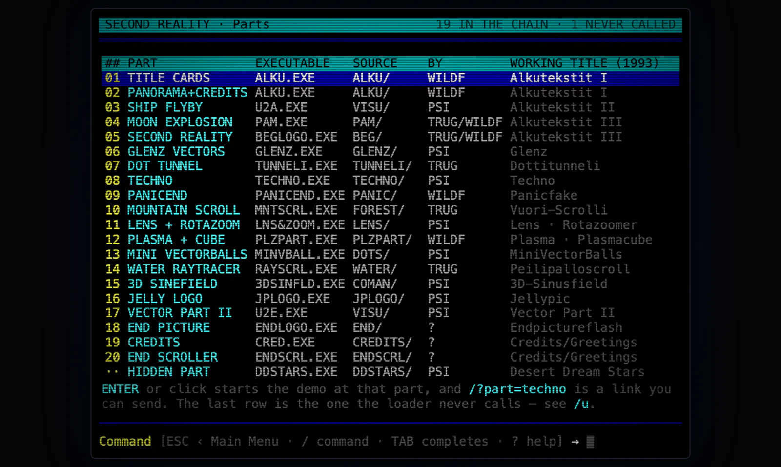 Second Reality (1993) in your browser screenshot 8