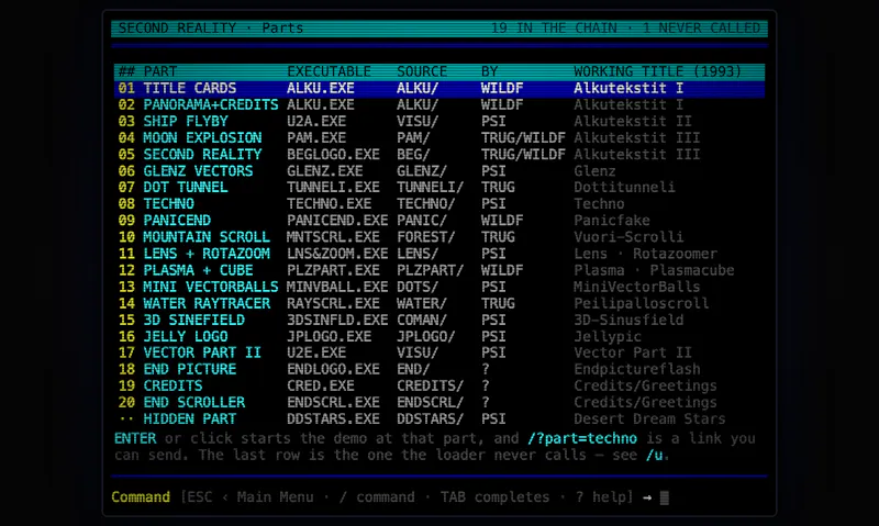 Second Reality (1993) in your browser screenshot 8