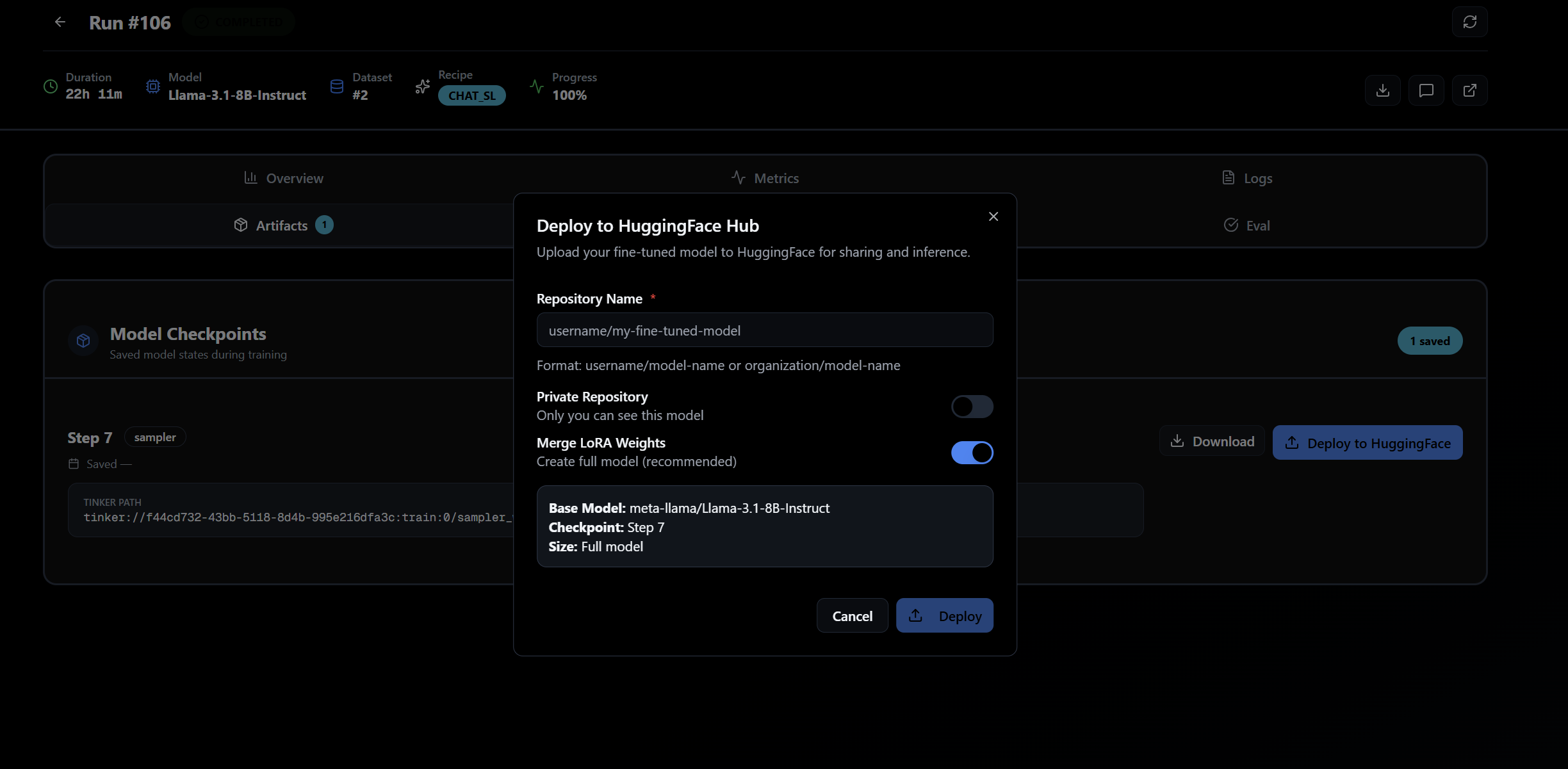 Tinker UI - Screenshot 2 showing product features and functionality