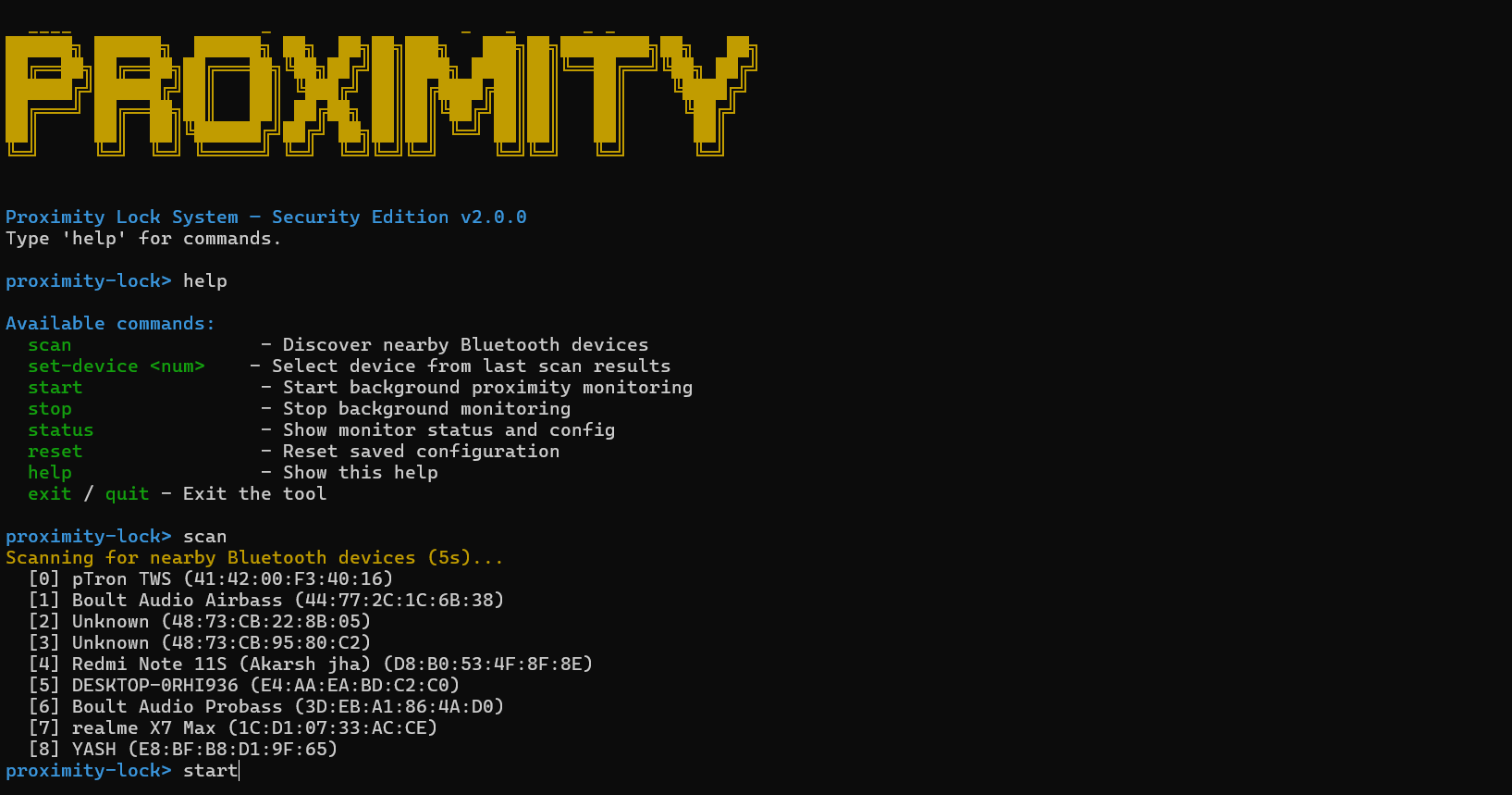 Proximity Lock System 2.0 - Screenshot 2 preview