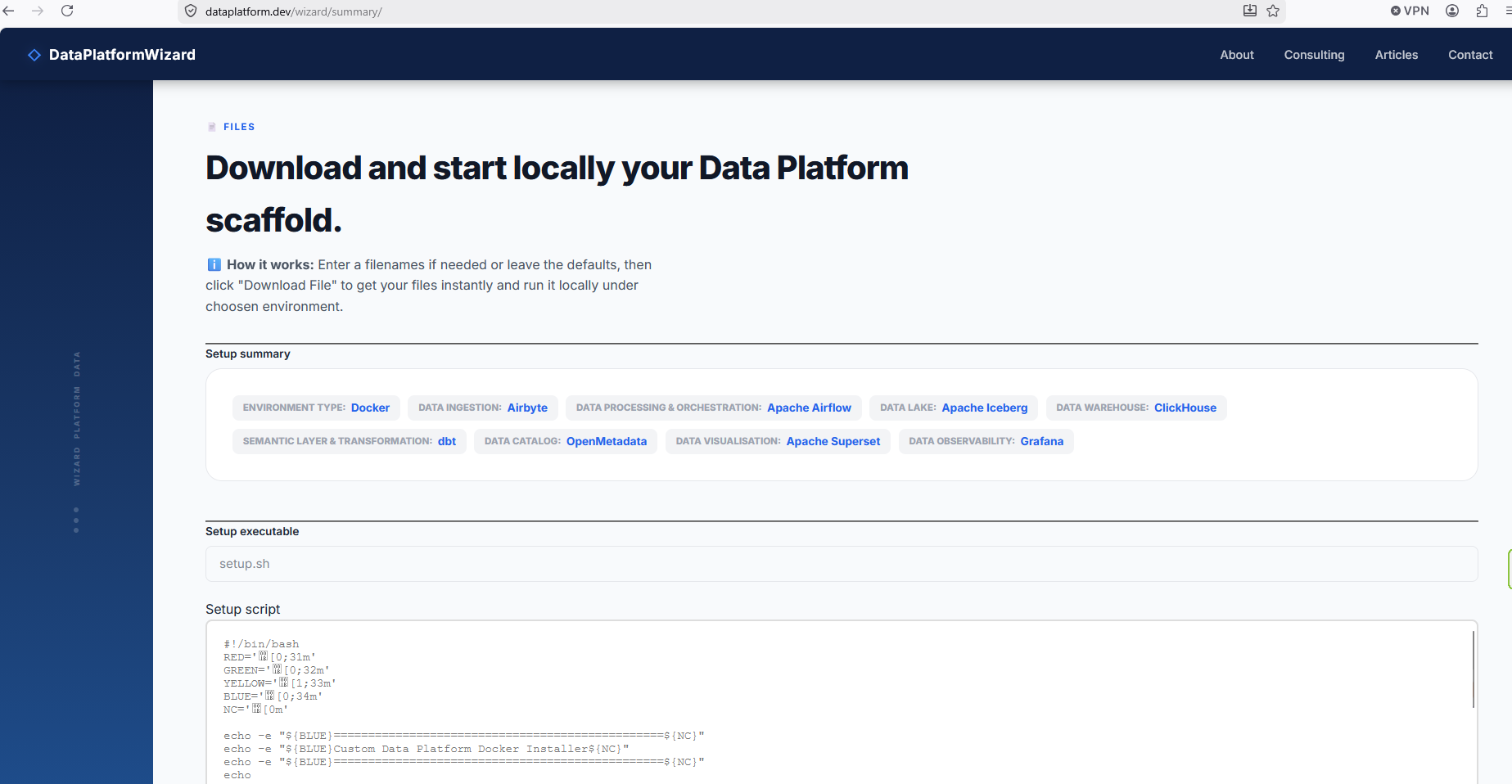 Data Platform Wizard — Build Your Stack gallery image