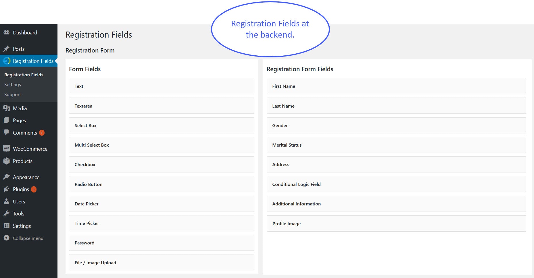 WooCommerce Add Registration Fields gallery image
