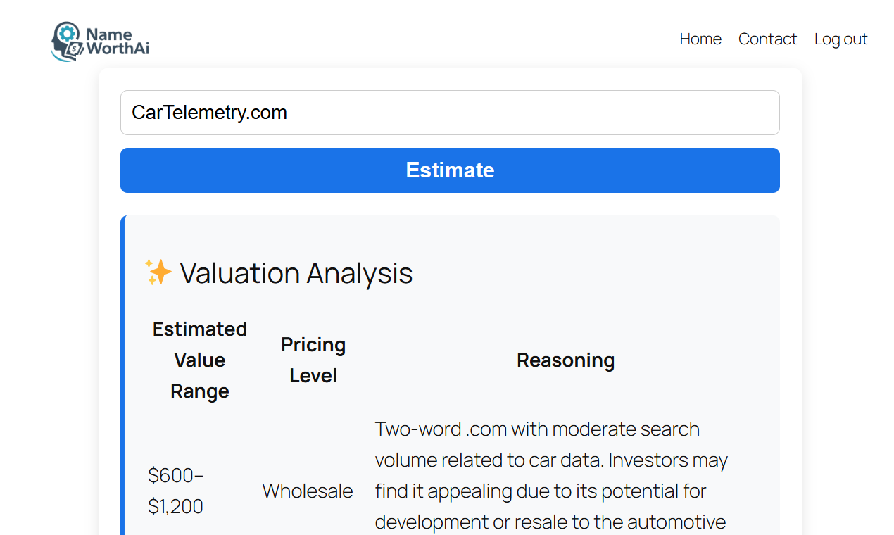 NameWorth AI — Domain Valuation Tool gallery image