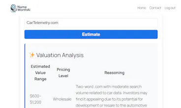 NameWorth AI — Domain Valuation Tool gallery image