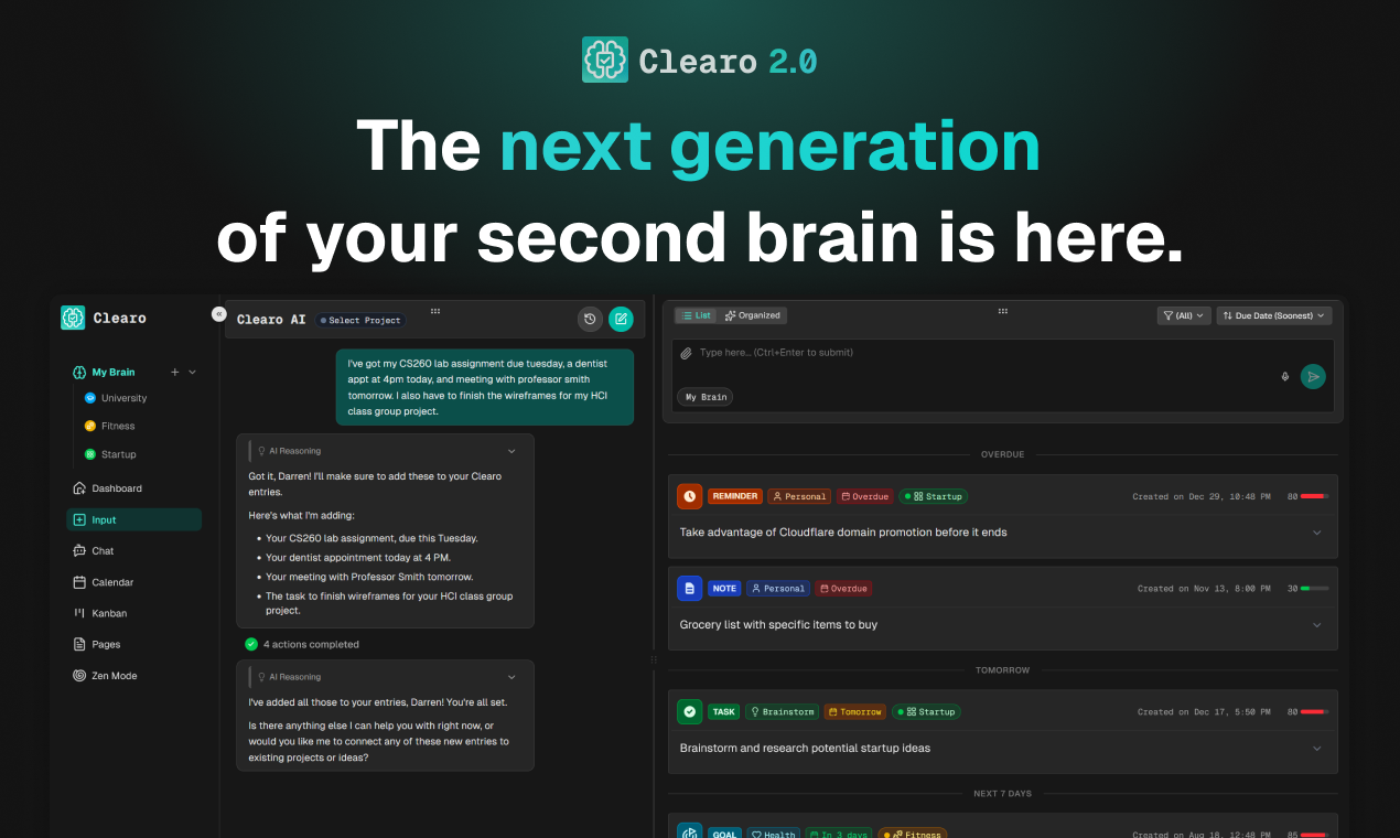 Clearo 2.0 - Main product screenshot demonstrating key features and user interface
