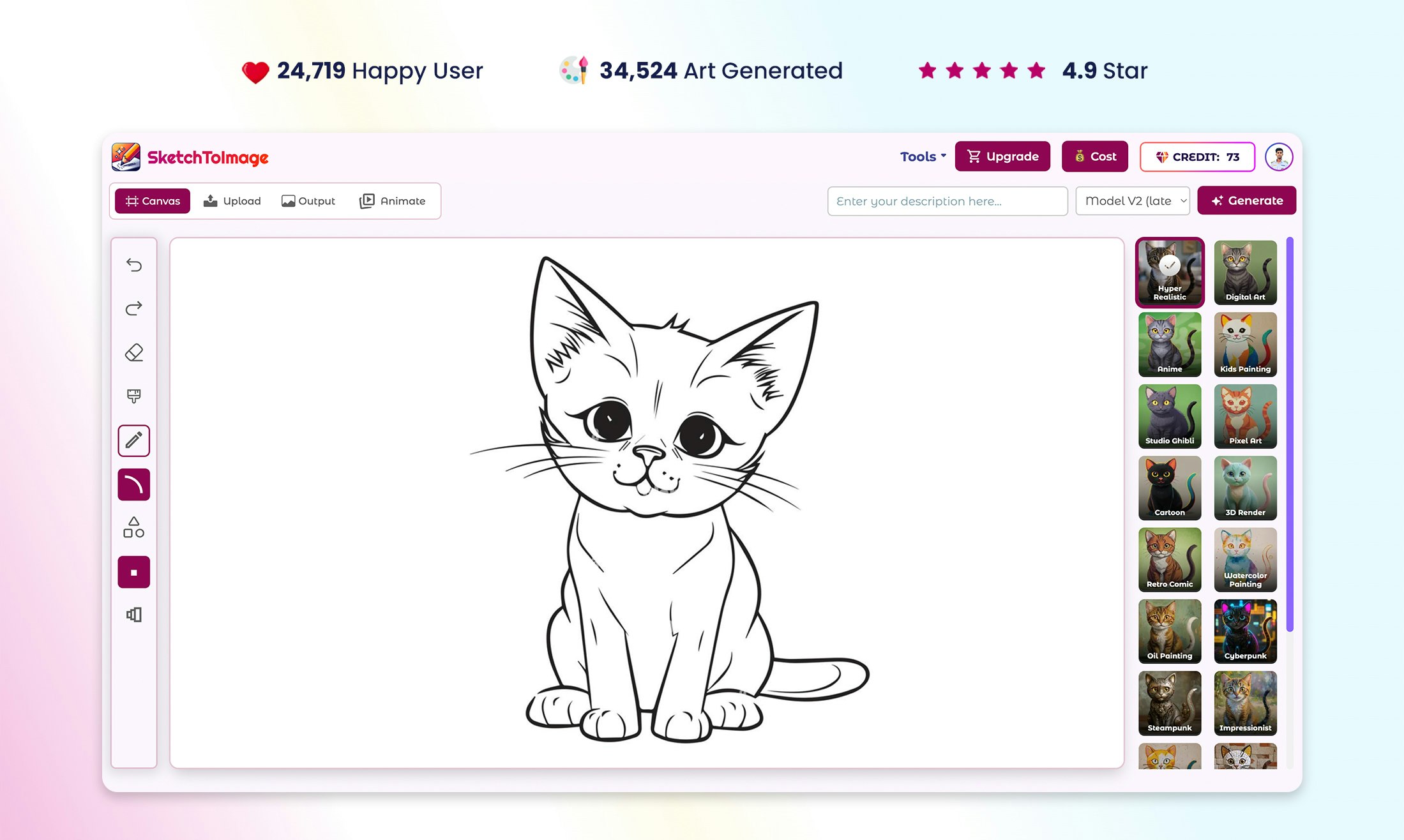 이미지로 스케치하십시오 - AI Magic으로 스케치를 이미지로 바꾸십시오! 미디어 4