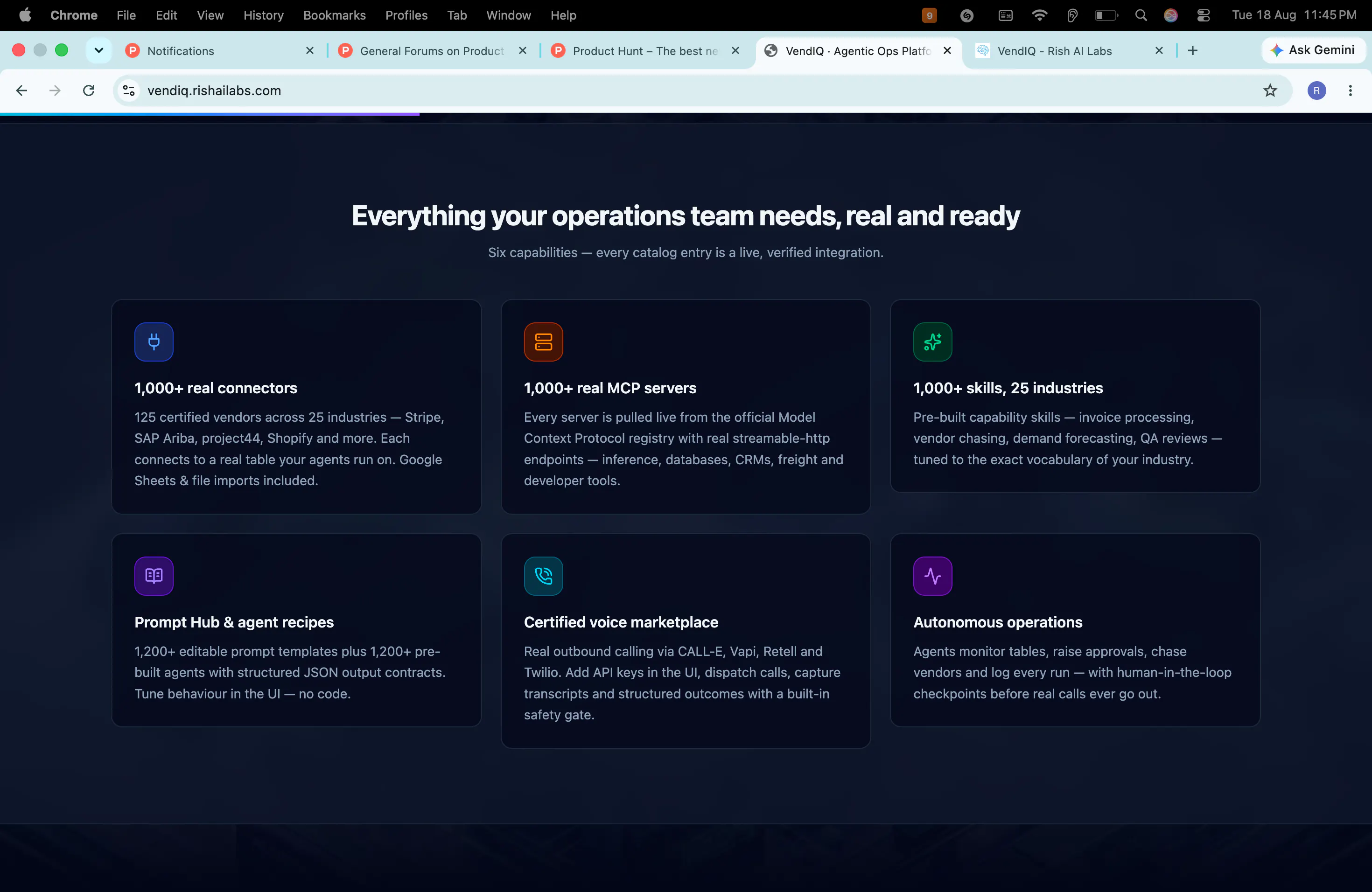 VendIQ · Agentic Ops Platform gallery image