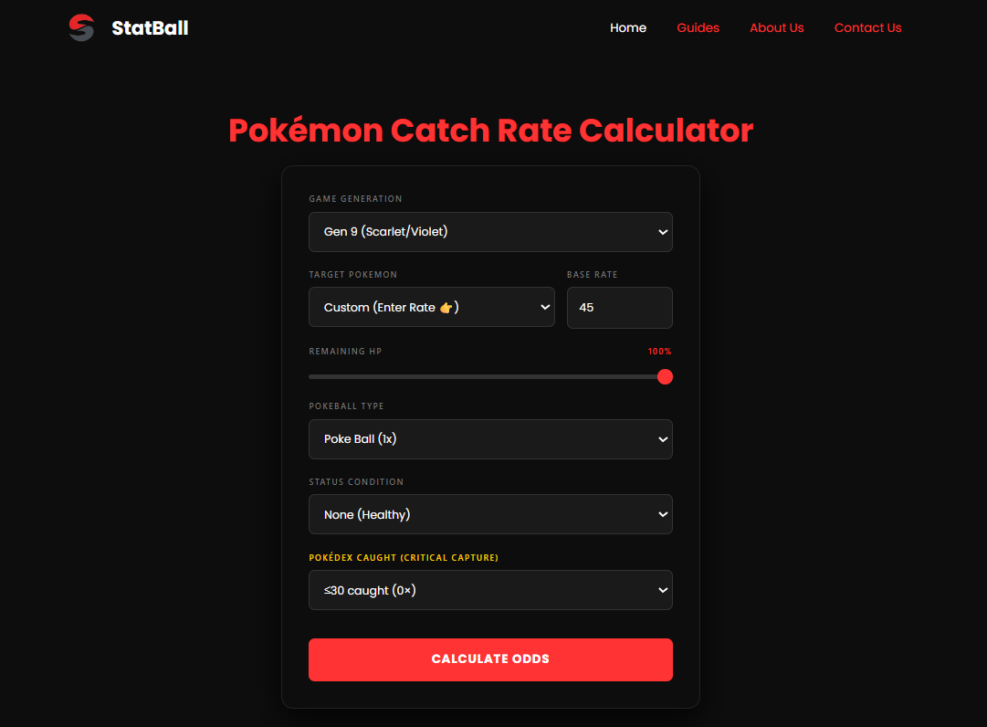 StatBall - Pokémon Catch Rate Calculator gallery image