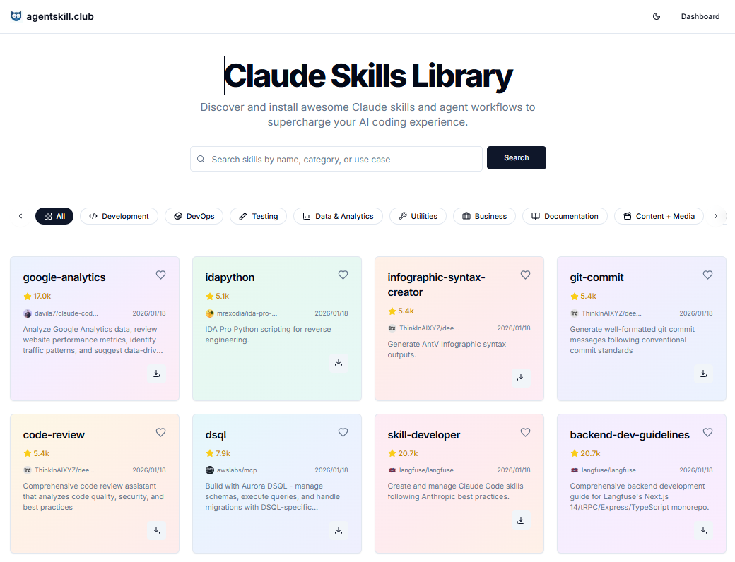 agentskill.club - Screenshot 2 showing product features and functionality