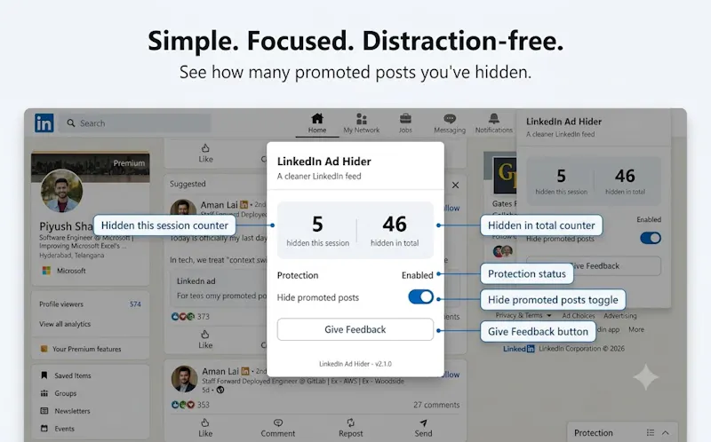 LinkedIn Ad Hider screenshot 3
