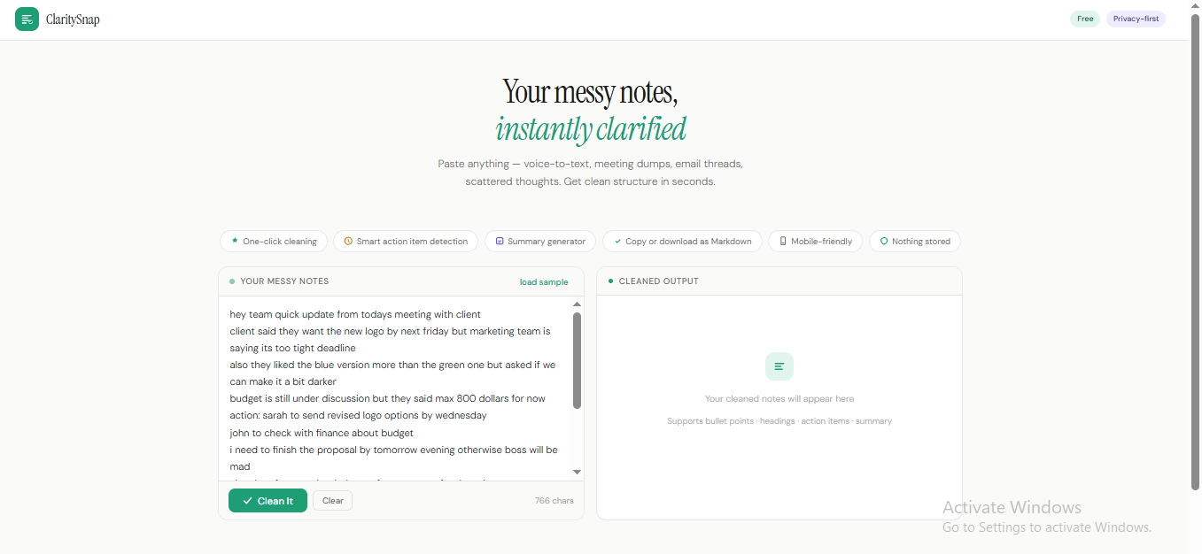 ClaritySnap — Rescue your messy notes gallery image