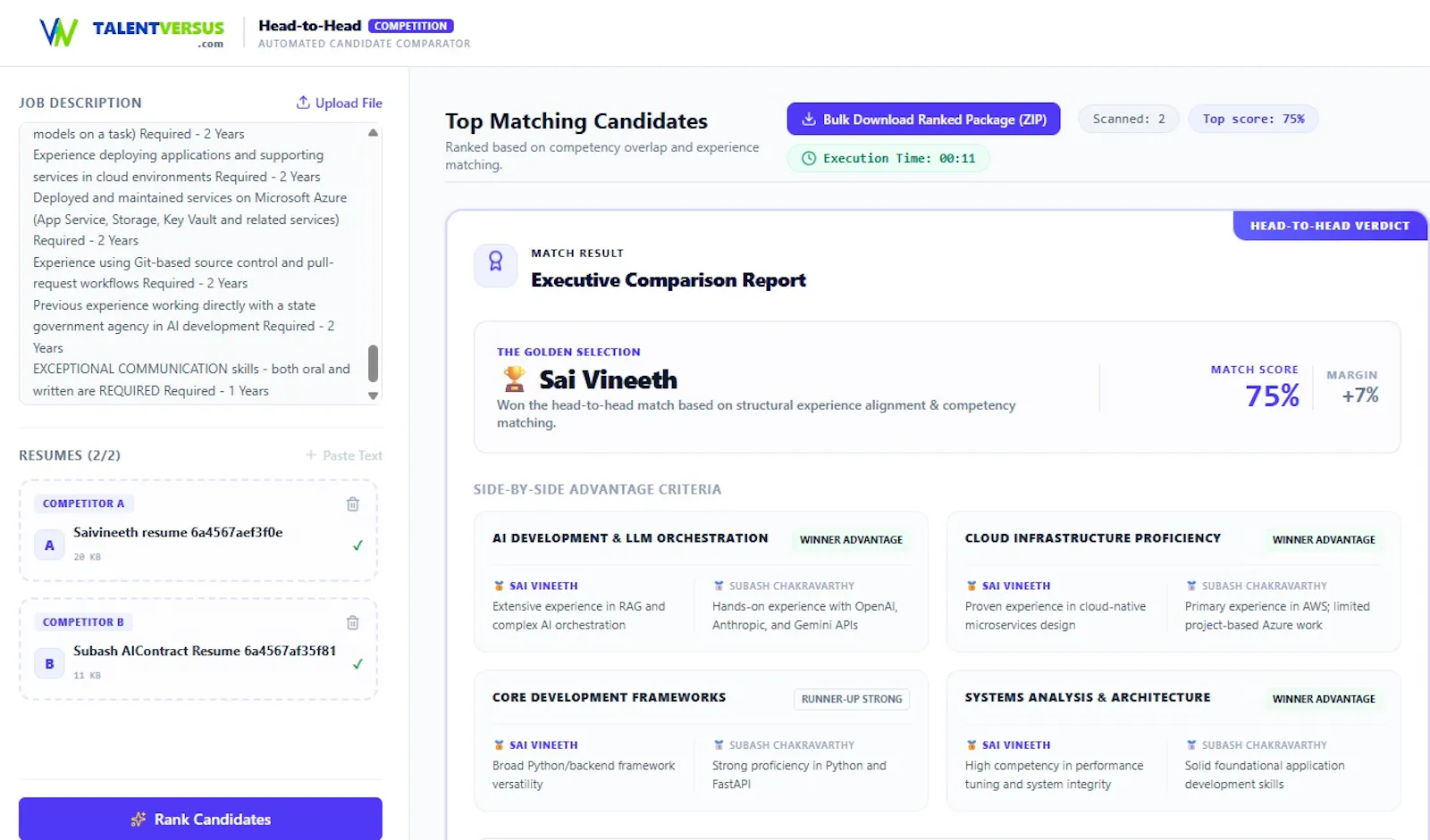 TalentVersus Recruitment Portal screenshot 2