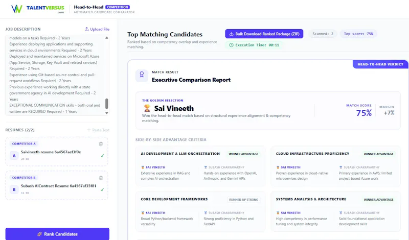 TalentVersus Recruitment Portal screenshot 2