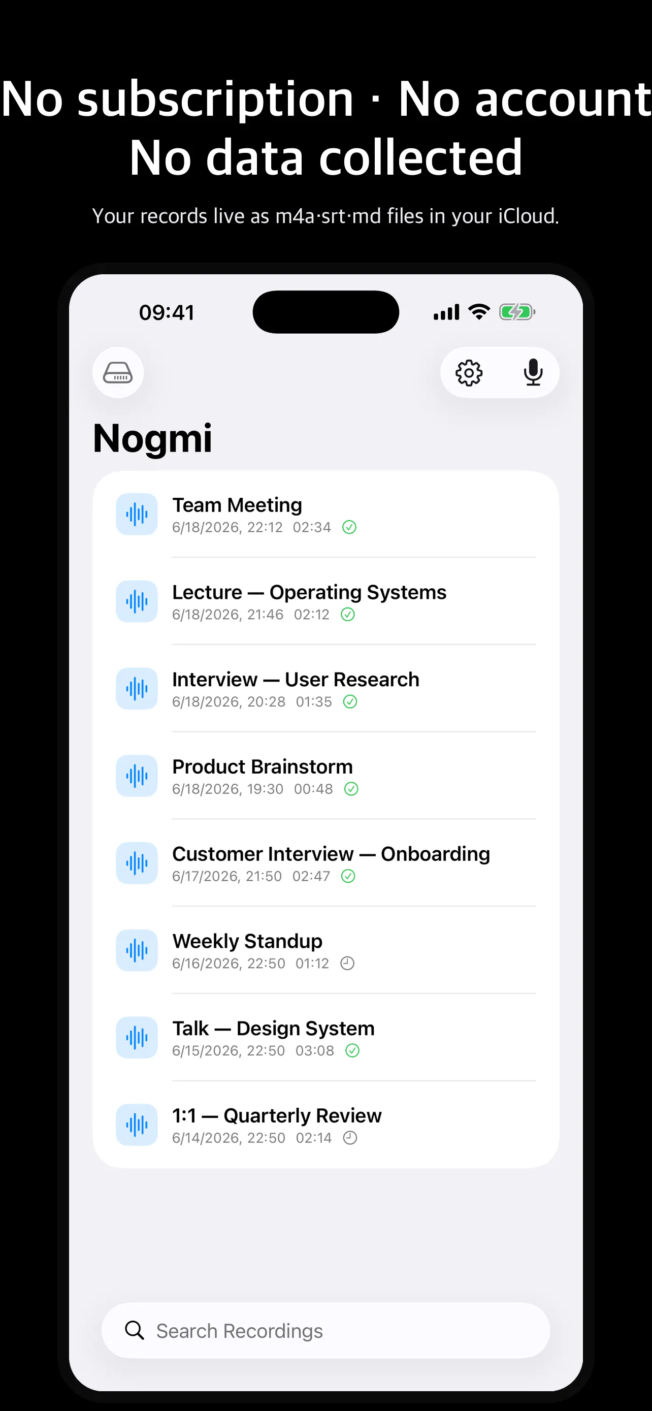 Nogmi — Record and Summarize On-device gallery image
