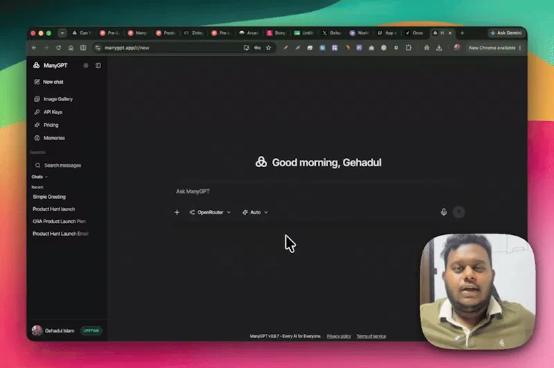 ManyGPT screenshot 1 (video preview)