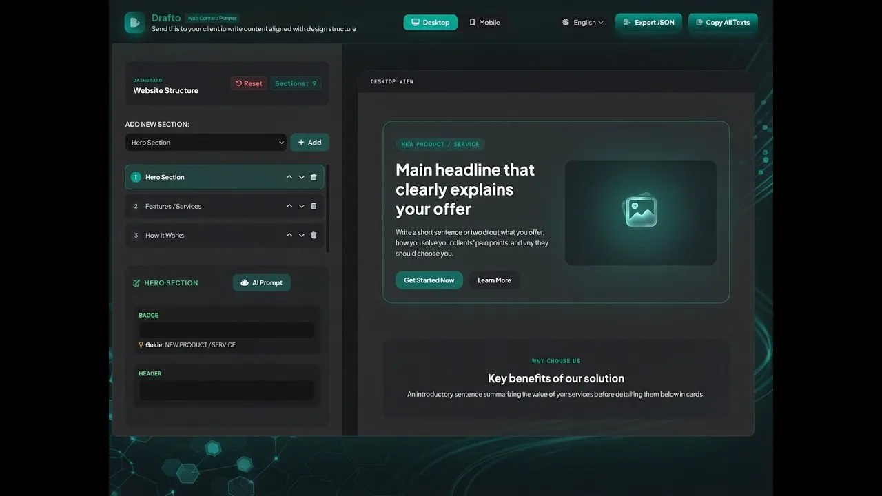 Drafto - Web Content Planner  gallery image