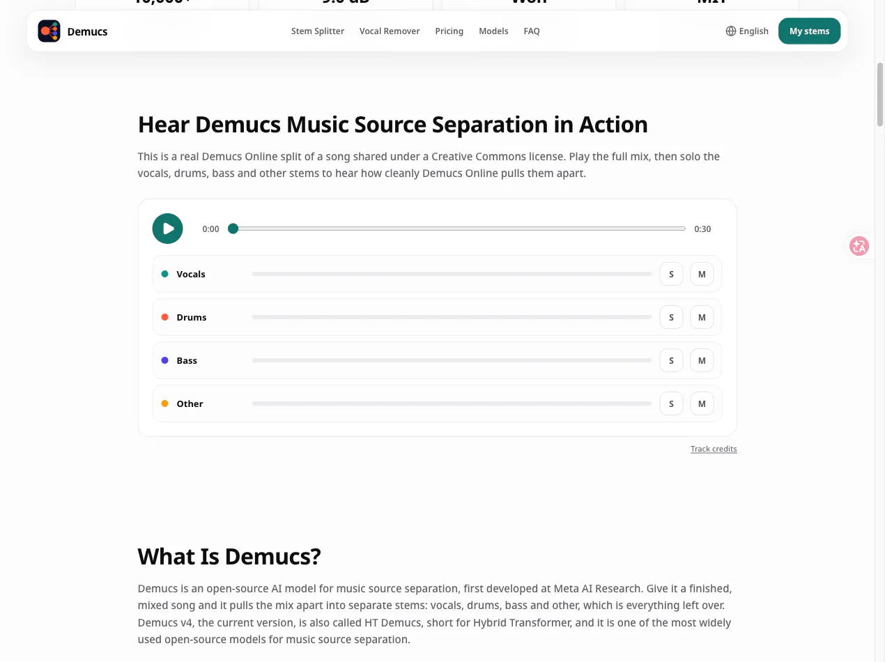 Demucs gallery image