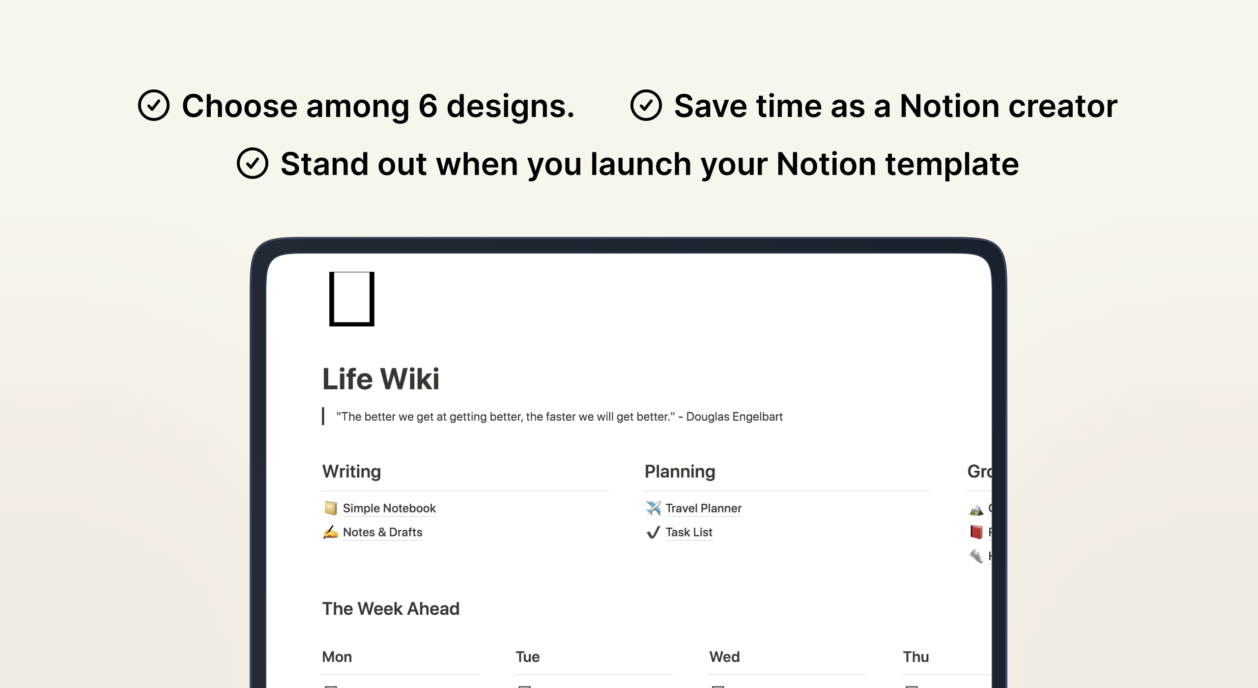 Minimalist Notion Template Mockups gallery image