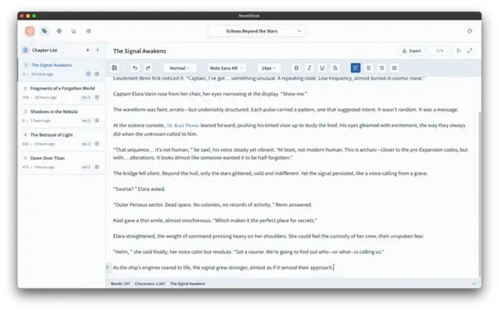 NovelDesk: Write Your Dream screenshot 2