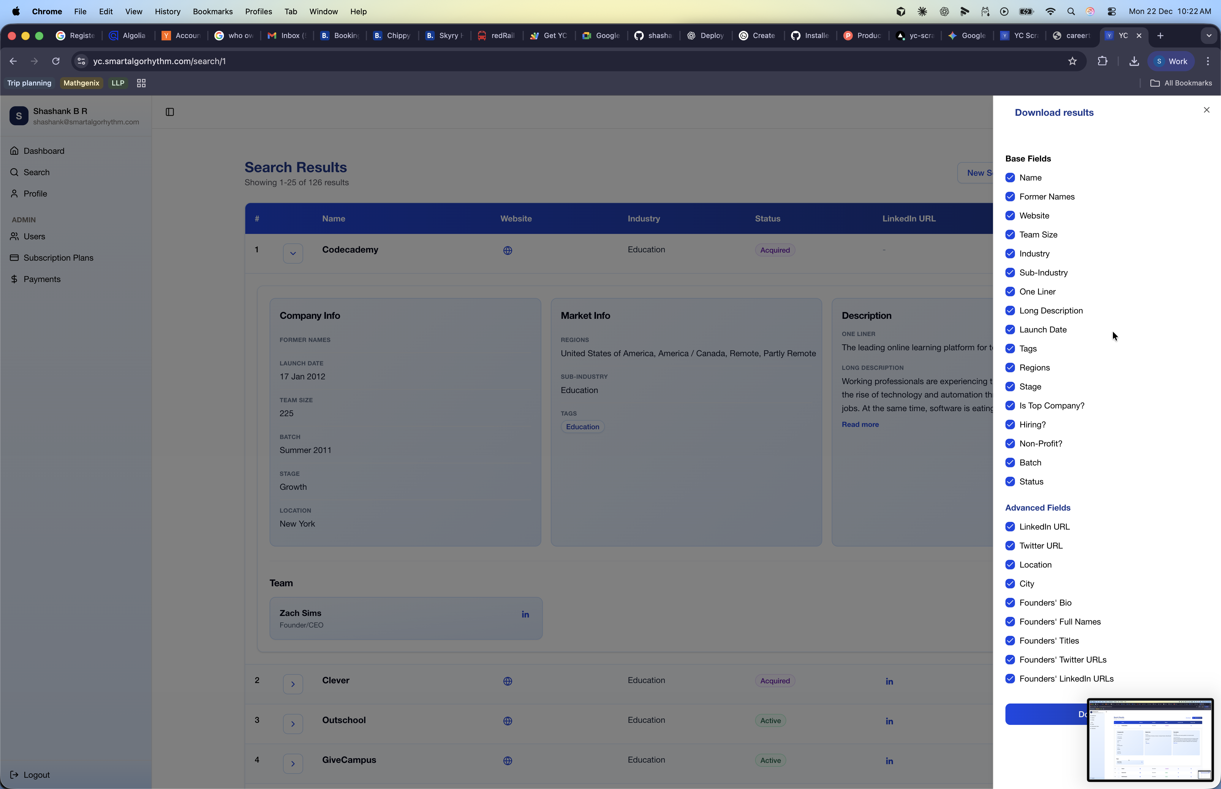 Y Combinator Scraper - Screenshot 3 showing product features and functionality