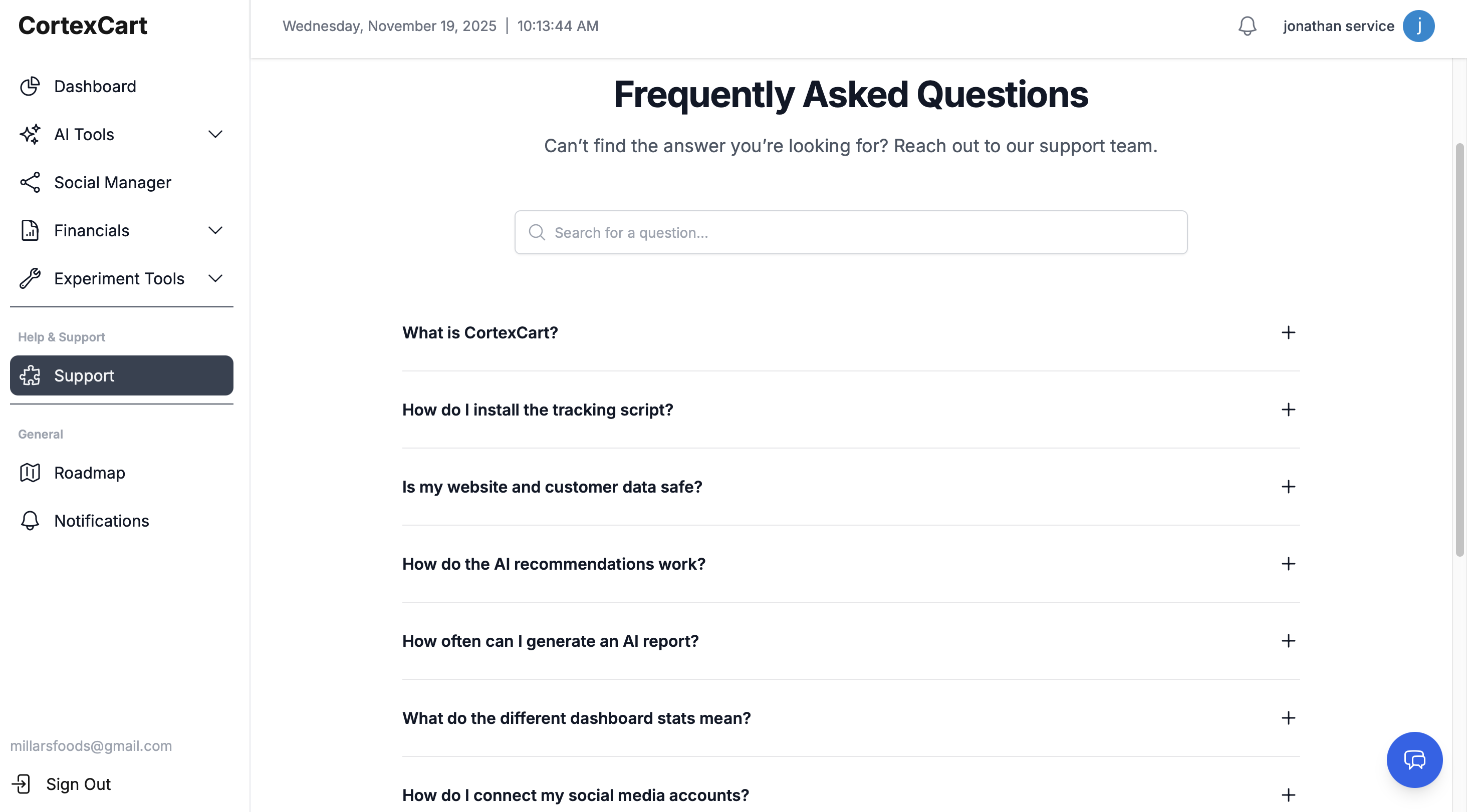 Cortexcart Insight Dashboard Beta 0.9.6 gallery image