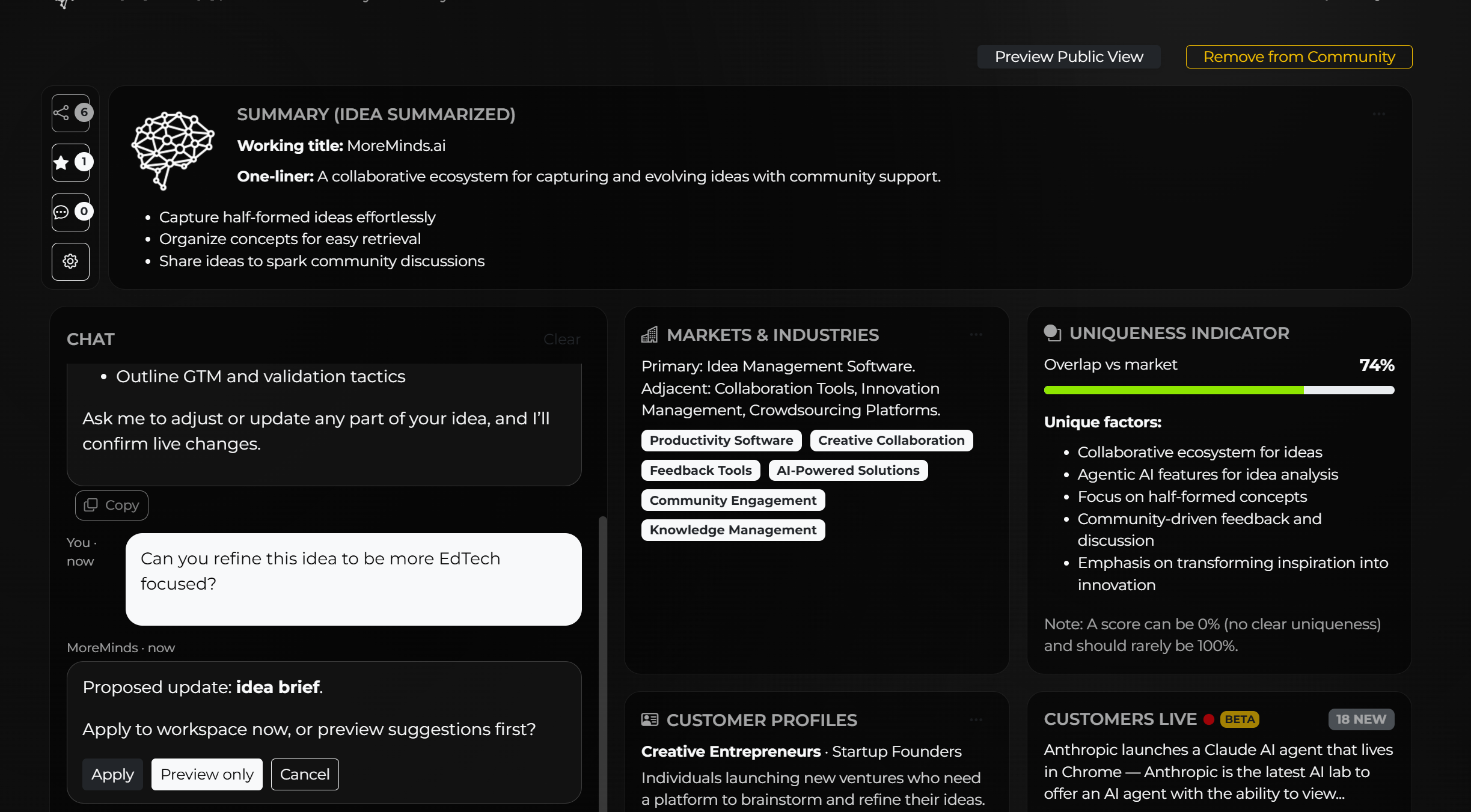 Moremands - Collaborare, perfezionare ed evolvere idee con il supporto della comunità media 5