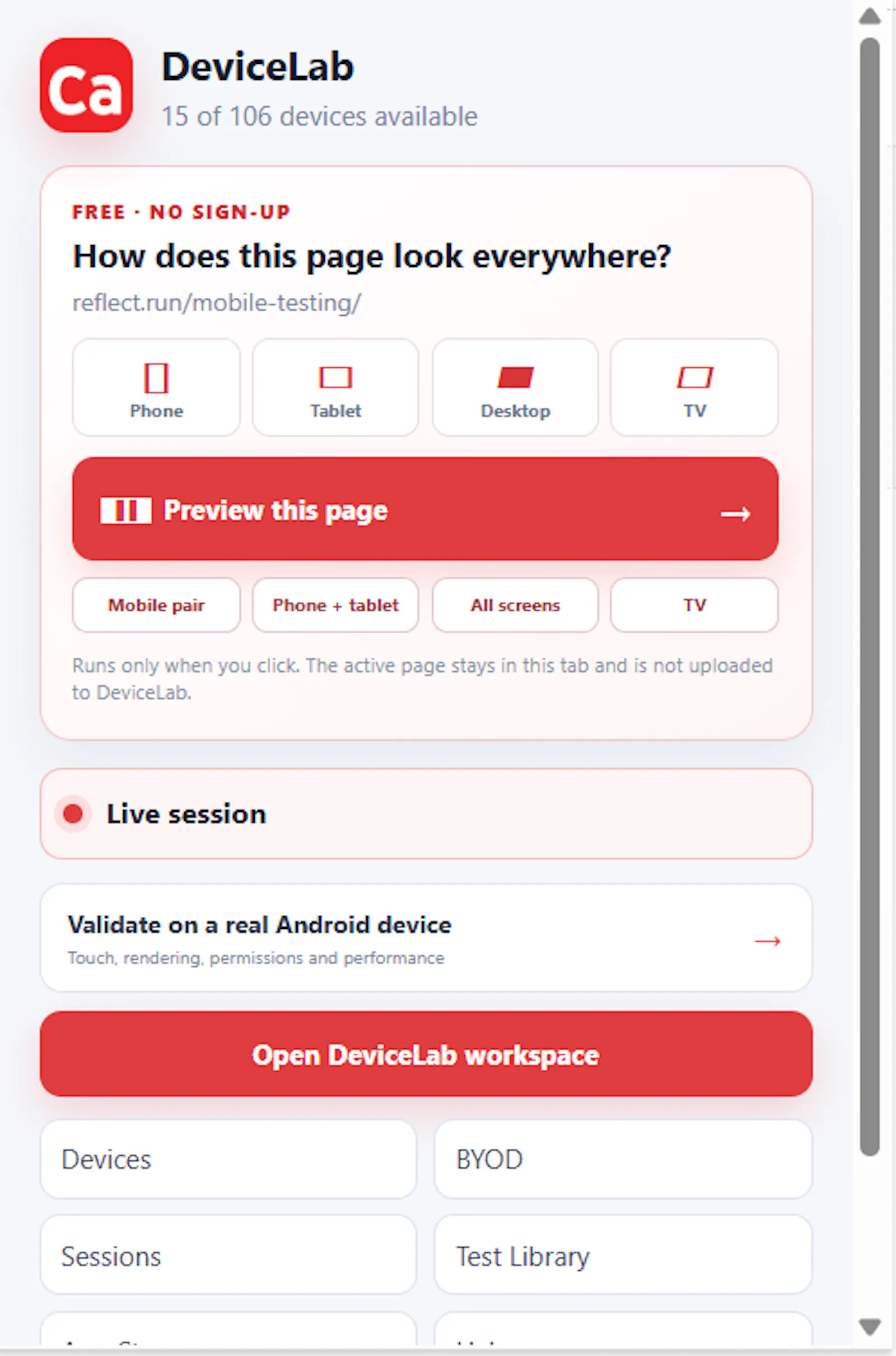 DeviceLab screenshot 2