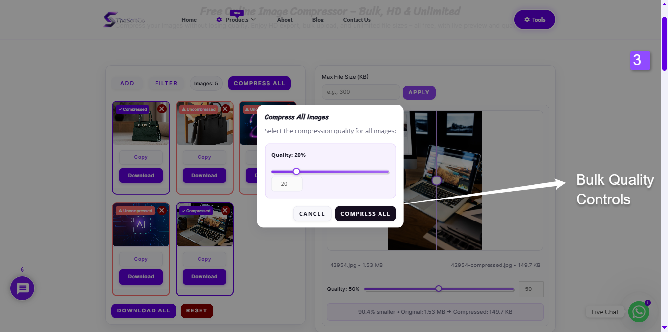TheSoftCo Image Compressor - Screenshot 3 showing product features and functionality