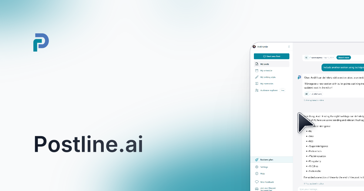 Media Postline.ai - Bài viết LinkedIn tốt hơn. Siêu nhanh. Vẫn 100% bạn. 9