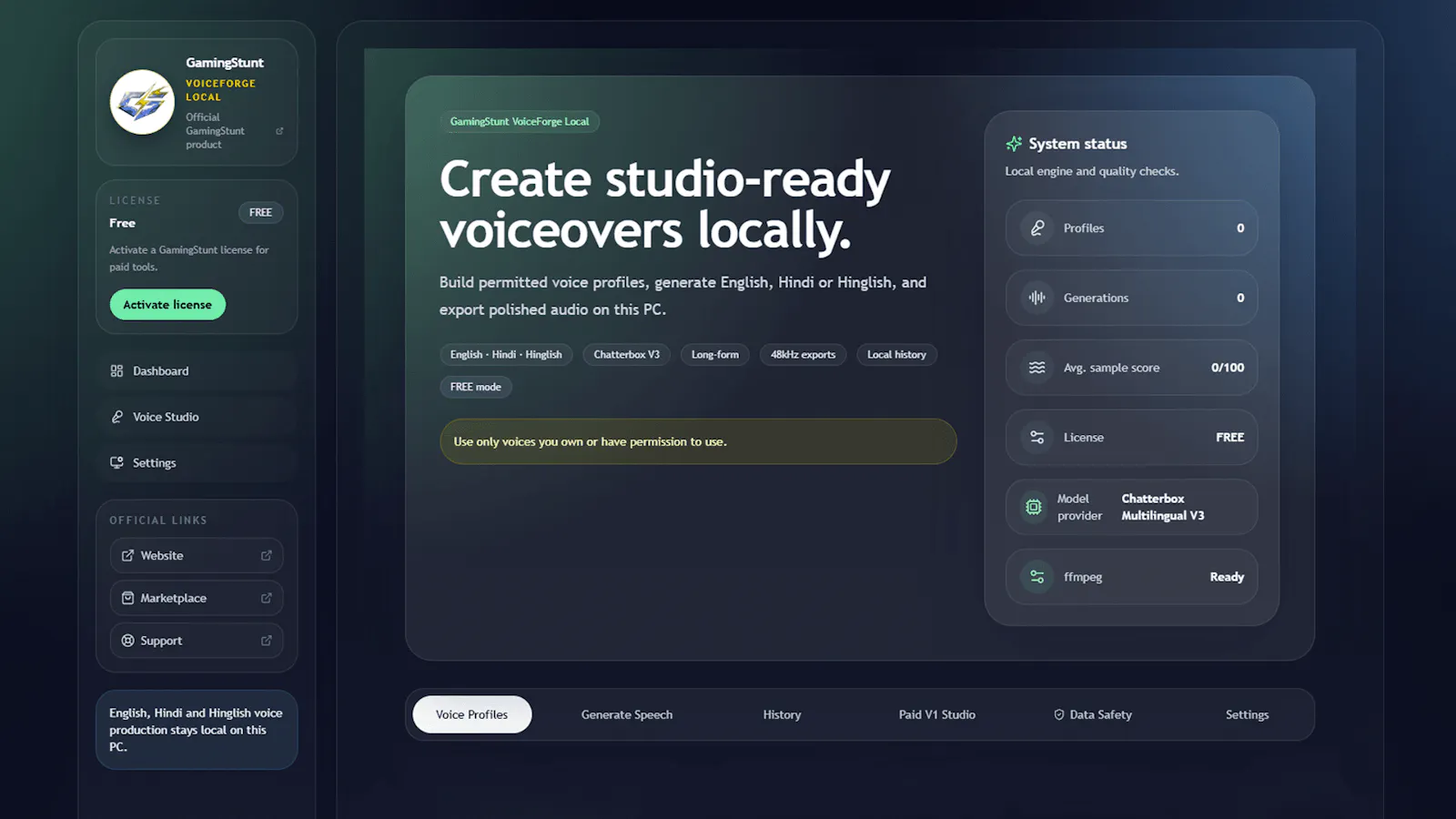 GamingStunt VoiceForge screenshot 1