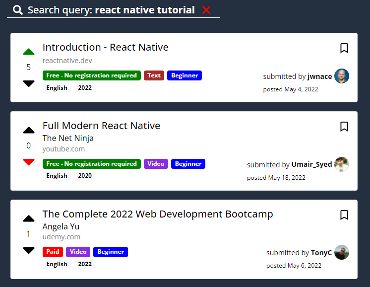 TutHub.io - Trova le migliori risorse di apprendimento su qualsiasi argomento di programmazione media 3