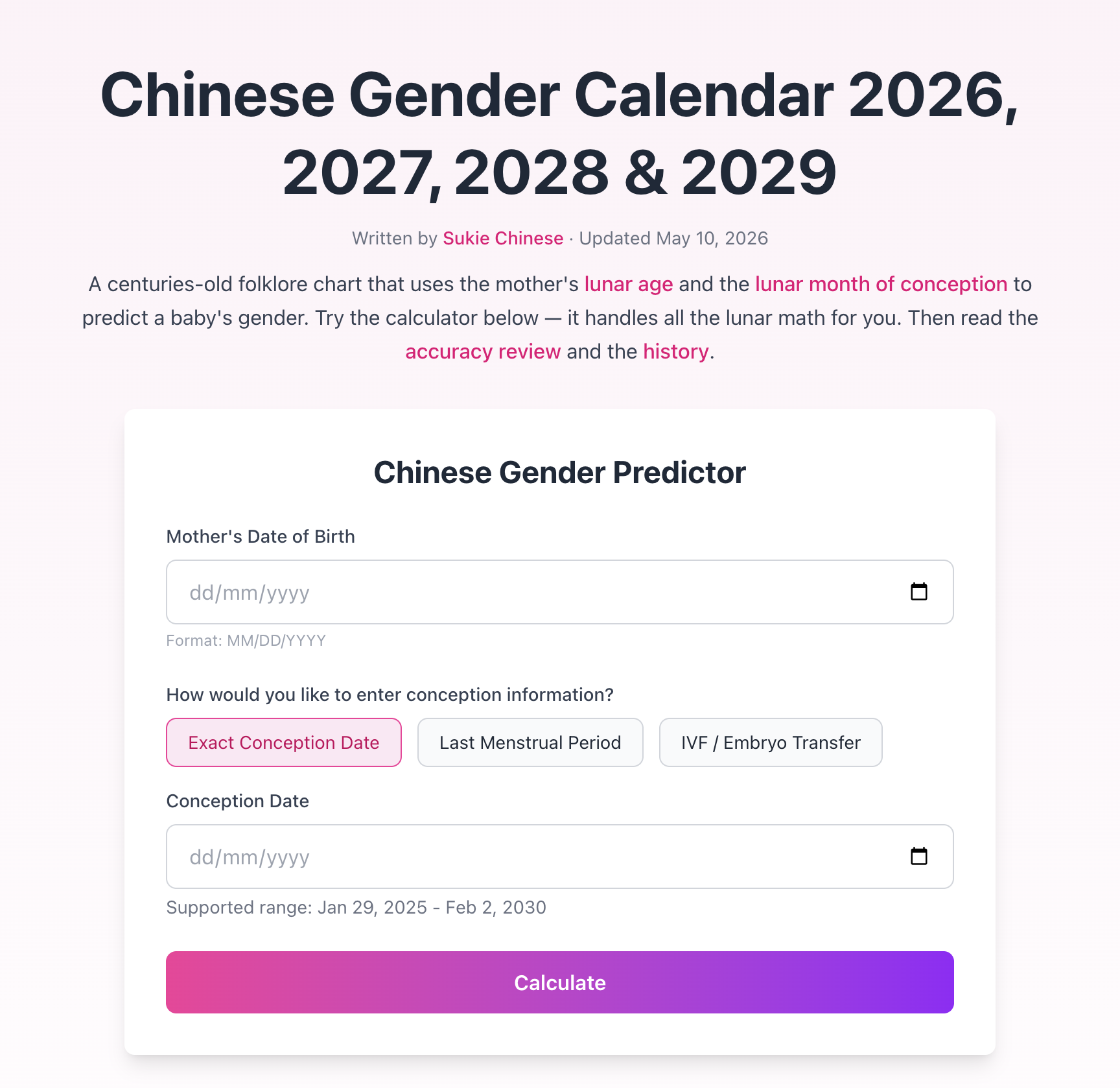 Chinese Gender Calendar gallery image